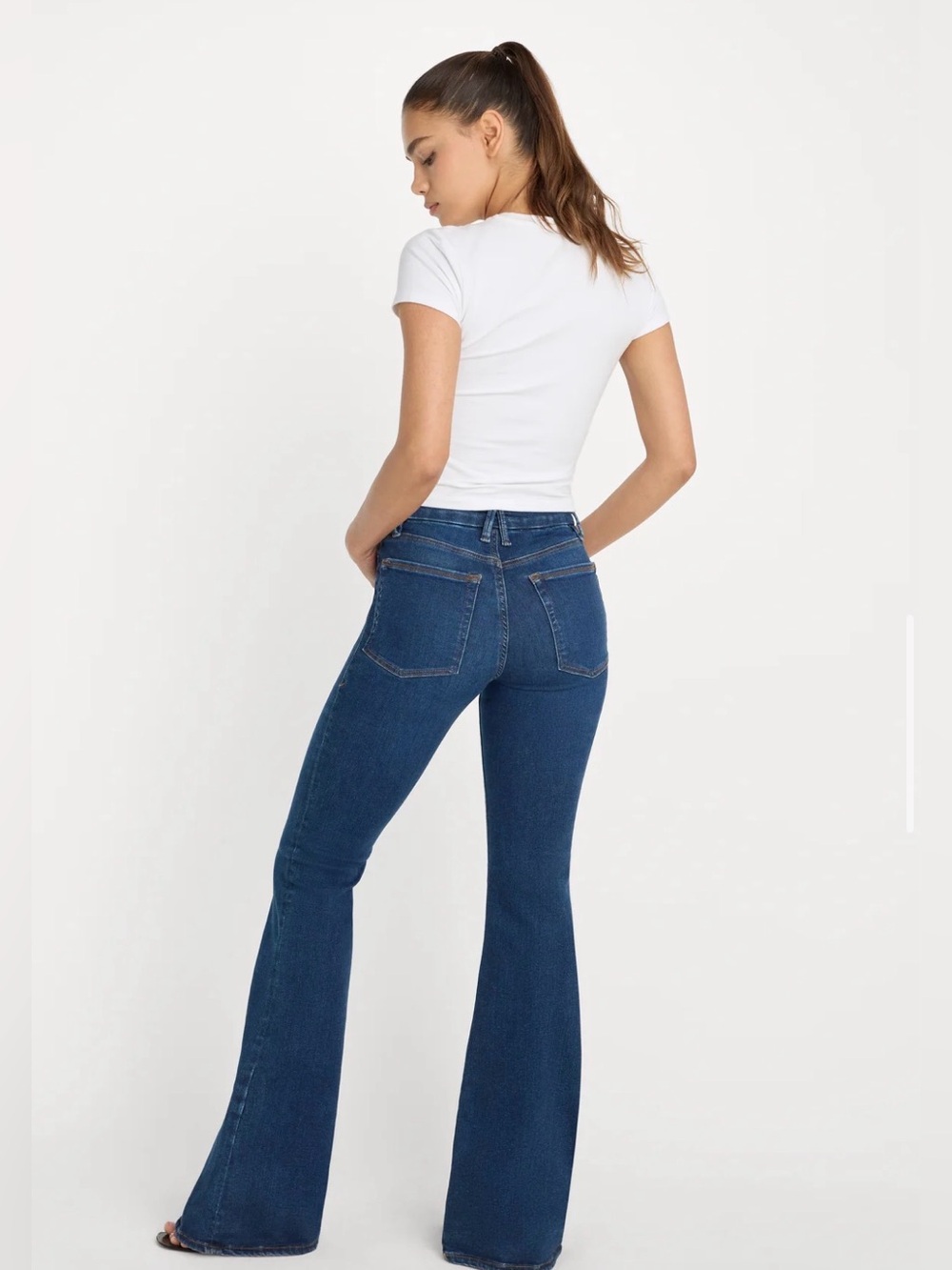 NWT Good American 3XL Power Stretch Pull-On Flare Jeans - Indigo491